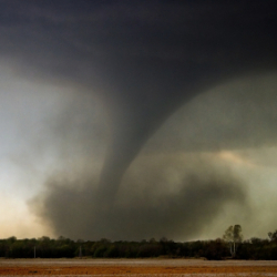 F3 tornado sets down in a field