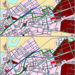 modified bus route proposed by the 'taboo search'