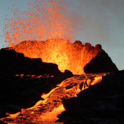 erupting volcano