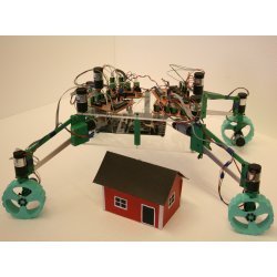 models of robot Roony and cottage
