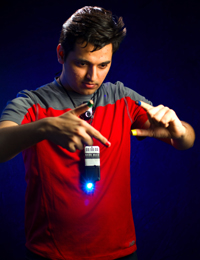 MIT graduate student Pranav Mistry demonstrates 'Sixth Sense' wearable computing device