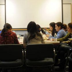 women in CMU's computer science program at a monthly luncheon meeting