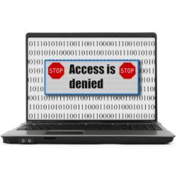 laptop computer with 'Access is Denied' notice