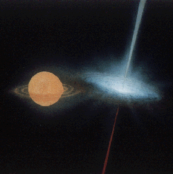 artist's vision of the SS433 star system