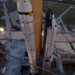 Shuttle Endeavour on launch pad