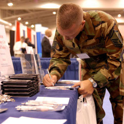 veteran at jobs fair