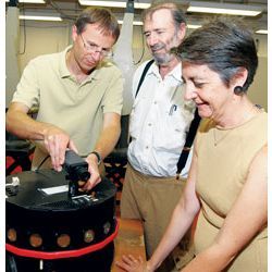 UIC engineers Milos Zefran, Jezekiel Ben-Arie and Barbara Di Eugenio 