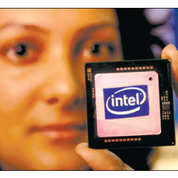 Indian holding Intel chip