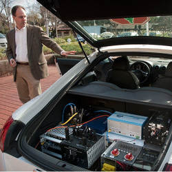 Stanford professor Chris Gerdes and modified Audi TTS