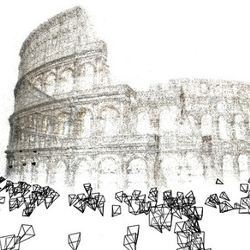 3D reconstruction of the Colosseum in Rome, built as part of the Rome in a Day project, which used 2,106 images and 819,242 points. 