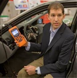 Matthew Schwall, an engineer with consulting firm Exponent, with experiment designed to test claims of a fundamental flaw in Toyota electronic throttle systems. 