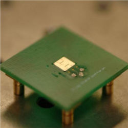 The micro-electric sensor flush mounted into a printed circuit board package.