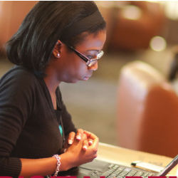 minority student at computer