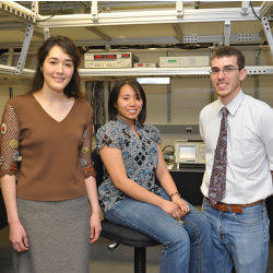 University of Delaware professor Virginia Lorenz with Jamy Moreno and Seth Meiselman