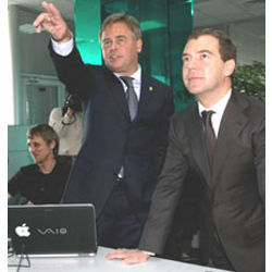 Kaspersky CEO Eugene Kaspersky and Russian President Dmitry Medvedev