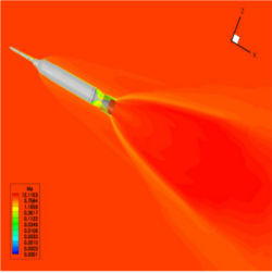 Visualization of Ares-1 main engine plume 