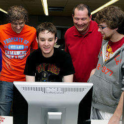 Iowa State freshmen and professor Tom Daniels 