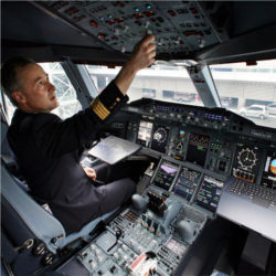 Test pilot, cockpit Airbus A380