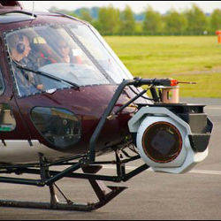 hi-res digital camera mounted on nose of helicopter