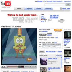 YouTube video of SpongeBob SquarePants from Nickelodeon