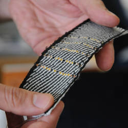 fabric with woven electronic components