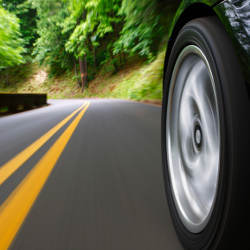 tire on road