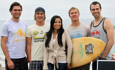 UCSD undergraduates with surfboard