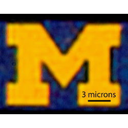 optical microscopy image of University of Michigan logo