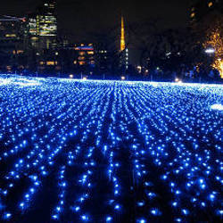 blue LEDs in Tokyo