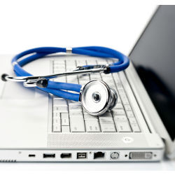 stethoscope and computer