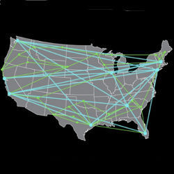 U.S. map of network links