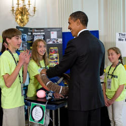 STEM competition winners with President Obama