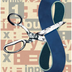 scissors cutting band, illustration