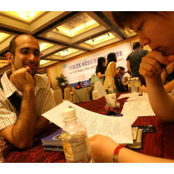 foreigner at Beijing job fair