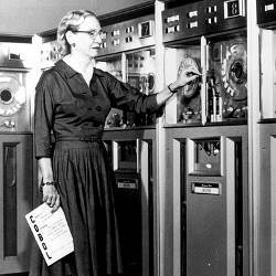 Grace Hopper with UNIVAC 1