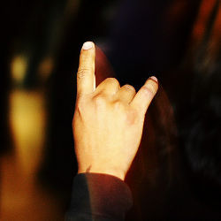 'rock on' hand gesture