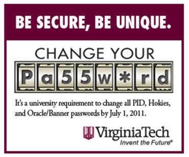 Virginia Tech password logo