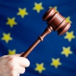 EU flag and gavel