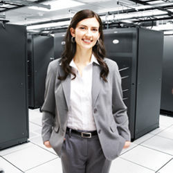 woman in computer room