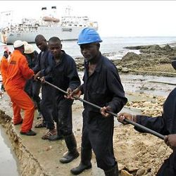 Laying cable in Kenya