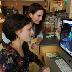 scientists Louise Scharf and Erin Adams