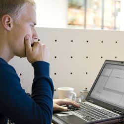 computer user at laptop