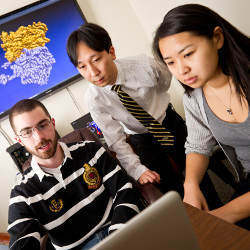 Wake Forest professor Samuel Cho with graduate assistants