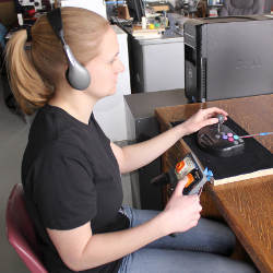 Ashley Guinan using Playstation joystick and new game controller