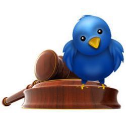 gavel and Twitter bird