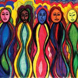 detail of Angela Hayden's '6 Women of Color'