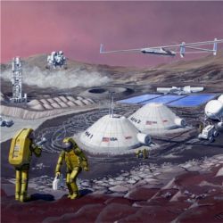 Rendering of Mars base