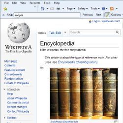 screenshot of Wikipedia's Encyclopedia entry