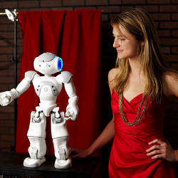 social robot Data and Heather Knight