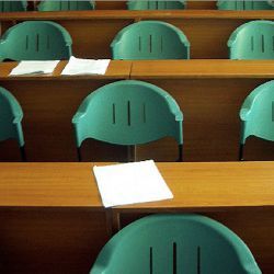 classroom with empty chairs